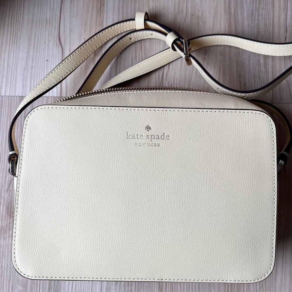 Kate Spade New York Harper Pebbled Leather Crossbody Shoulder Bag Lemon Fondant